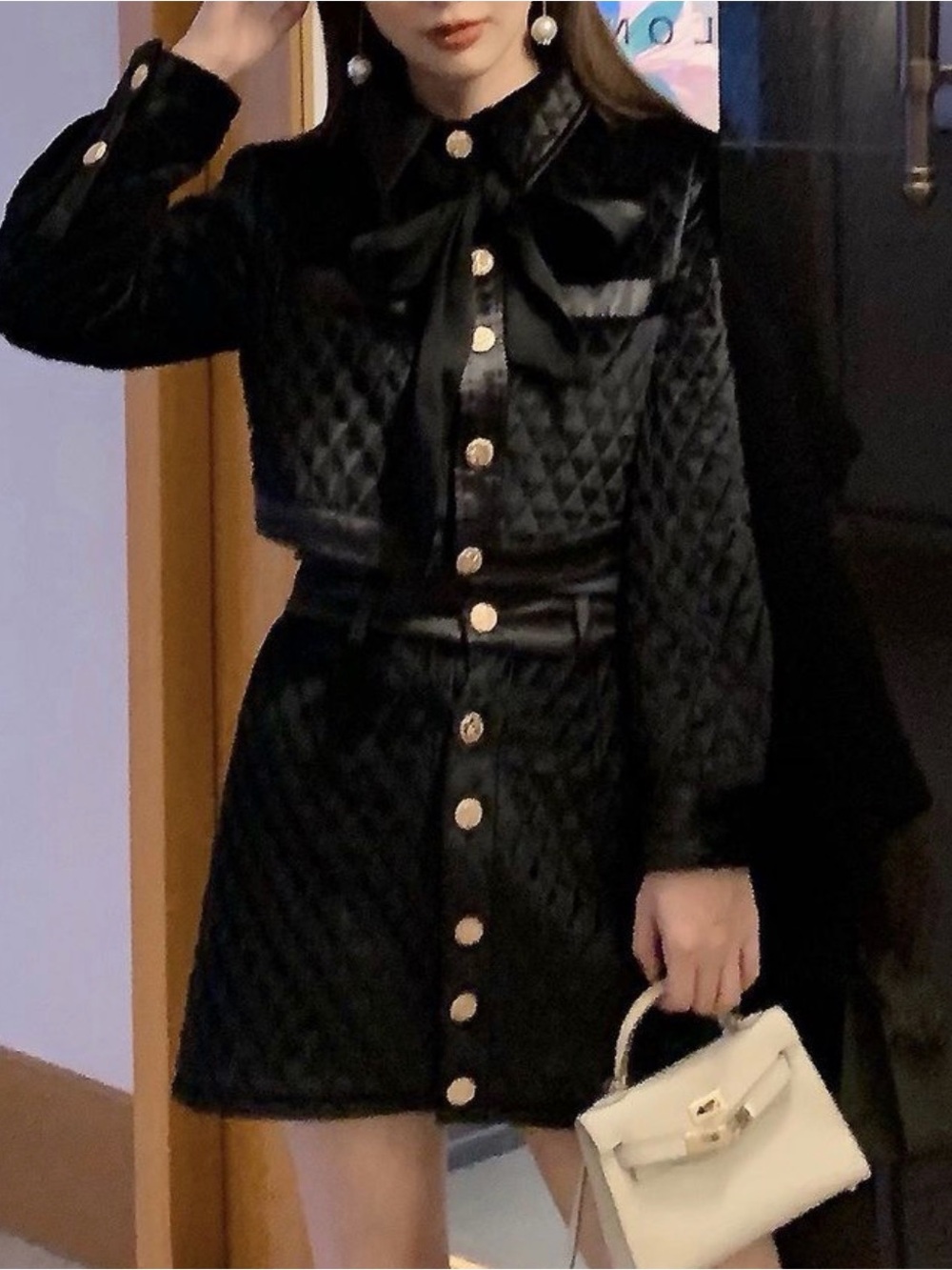 YesStyle Quilted Black Cropped Jacket - Women's Stylish Outerwear